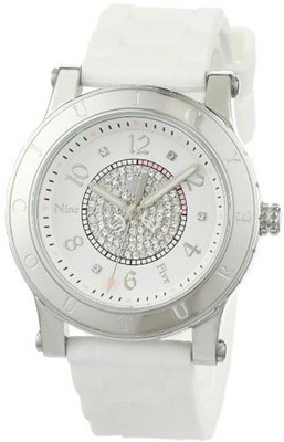 Juicy Couture 1900772 HRH Stainless-Steel Case White Jelly Strap