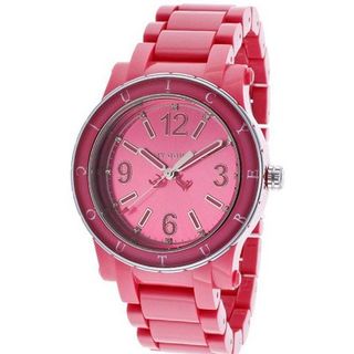Juicy Couture 1900804 HRH Hot Pink Acrylic Bracelet and hot Pink Case and Dial