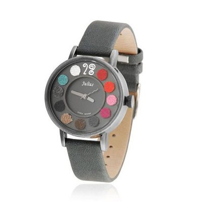 JULIUS Colorful Handmade Leather Casual Wrist Gray