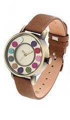 Julius JA-505A White round Dial Brown Leather Band Analog  Wrist