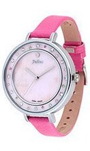 Julius JA-543B White Dial and Pink Leather Band Analog  Wrist