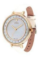 Julius JA-543D White Dial with Golden Rim and White Leather Band Analog  Wrist