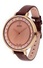 Julius JA-543E Reddish Brown Dial or Copper Color Dial and Brown Leather Band Analog  Wrist