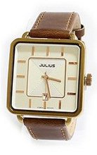 Julius JA-558MB White Dial and Brown Leather Band  Analog Wrist