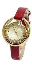 Julius JA-563C Beige or Light Brown Dial Red Leather Band Analog  Wrist