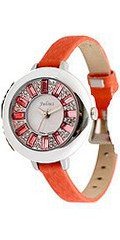 Julius JA-600C White Rim and Orange Band with Clear Dial Analog  Wrist