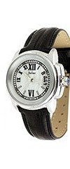 Julius JA-603B White Dial Black Leather Band Analog  Wrist
