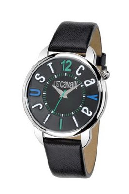 Just Cavalli Ladies Trendy Colours Analogue R7251138525 with Quartz Movement, Leather Bracelet and Black Dial