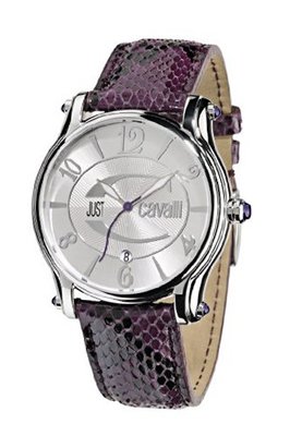 Just Cavalli - R7251168515 - Eclipse - Ladies - Analogue Quartz - Silver Dial - Genuine Purple Python Strap