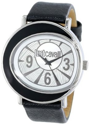 Just Cavalli R7251186502 Lac Stainless Steel Black Genuine Leather