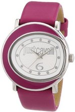 Just Cavalli R7251186503 Lac Stainless Steel Hot Pink Genuine Leather Swarovski Crystal