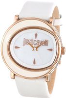 Just Cavalli R7251186507 Lac Gold Ion-Plated Coated Stainless Steel White Leather