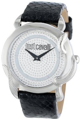 Just Cavalli R7251576502 Eden Stainless Steel Black Genuine Leather
