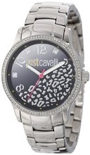 Just Cavalli R7253127511 Huge Round Stainless Steel Luminous Hands Swarovski Crystal