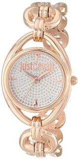 Just Cavalli R7253182508 Drop Rose Gold Ion-Plated Coated Stainless Steel Pave Dial Swarovski Crystal