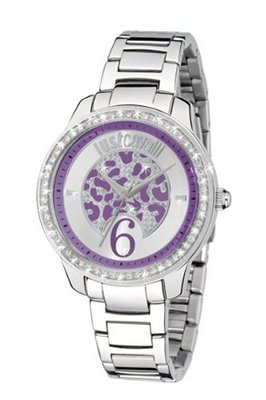 Just Cavalli R7253196501 Purple Leopard Shiny Stainless Steel