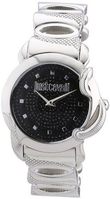 Just Cavalli R7253576502 Eden Round Stainless Steel Black Pave Dial