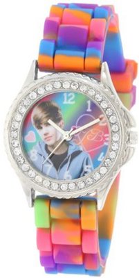 Justin Bieber JB1051 Tie Die Rubber Strap With Stones On Bezel