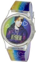 Justin Bieber Kids' JB1024 Round Multi-Colored Digital Plastic Strap