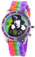 Justin Bieber Kids' JB1026 Round Digital Multi-Colored Silicone Strap