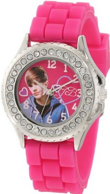 Justin Bieber Kids' JB1049 Fuschia Rubber Analog