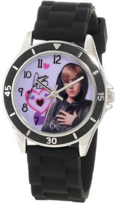 Justin Bieber Kids' JB1099 Black Rubber Analog