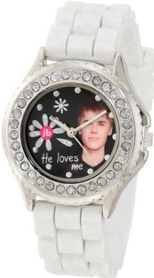 Justin Bieber Kids' JB1220 Glitter White Rubber