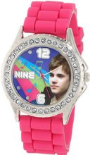 Justin Bieber Kids' JB1270 Fuchsia Strap with Clear Rhinestones Bezel