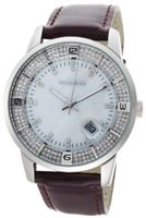 K&BROS 9145-2 Steel Moon Stainless Steel Shiny Leather Strap