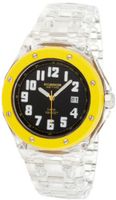 K&BROS Unisex 9399-4 Ice-Time Royal Black Dial Yellow Polycarbonate