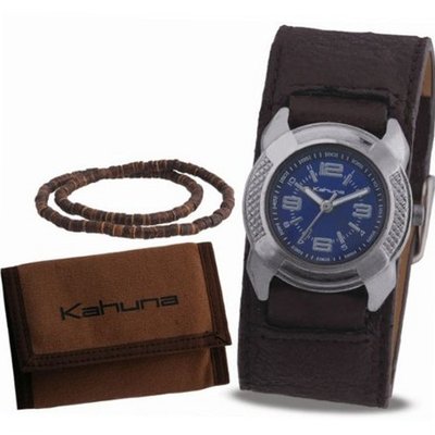 Kahuna Brown Cuff , Wallet and Beads Necklace Boys Gift Set AKKS-003M