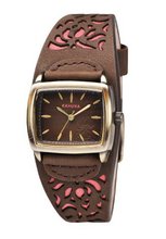 Kahuna KLS-0220L Ladies Brown and Coral Cuff