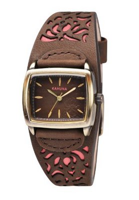 Kahuna KLS-0220L Ladies Brown and Coral Cuff