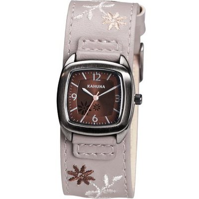 Kahuna KLS-0227L Ladies Grey Floral Cuff
