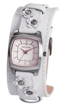 Kahuna KLS-0241L Ladies White Flower Detail Cuff