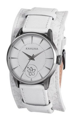 Kahuna KLS-0243L Ladies White Floral Pattern Strap