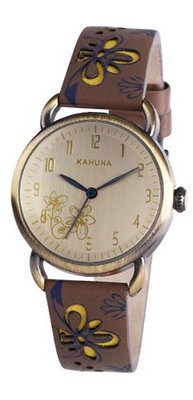 Kahuna KLS-0248L Ladies Brown Gold Floral