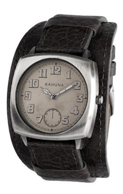 Kahuna KUC-0057G Vintage Black Leather Cuff