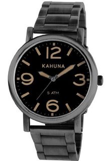 Kahuna Quartz with Black Dial Analogue Display and Silver Bracelet KGB-0002G