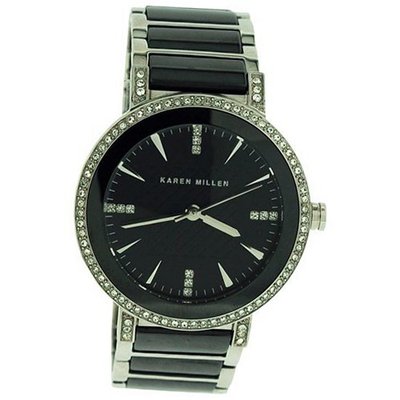 Karen Millen Ladies Stone Set Bezel & Dial Stainless Steel & Ceramic K118