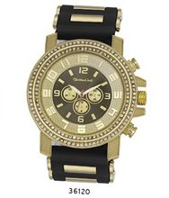 TRENDY FASHION Black/Gold Bullet Band Silicon Strap , Hip-Hop Gold Case, Gun Dial BY FASHION DESTINATION
