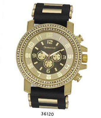TRENDY FASHION Black/Gold Bullet Band Silicon Strap , Hip-Hop Gold Case, Gun Dial BY FASHION DESTINATION