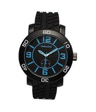 TRENDY FASHION Black Rubber Strap , Black Case/Black Dial, Blue Numerals 34285 BY FASHION DESTINATION