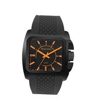 TRENDY FASHION Black Rubber Strap , Black Case/Black Dial, Orange Numerals 34287 BY FASHION DESTINATION