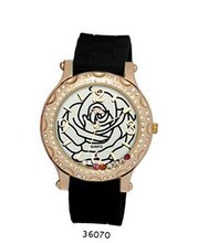 TRENDY FASHION Black Silicon Strap , Rose Gold Case, White Dial BY FASHION DESTINATION