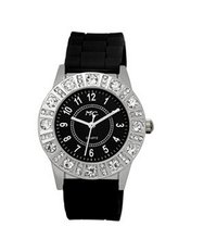 TRENDY FASHION Black Silicon Strap , Silver Case, Black Dial BY FASHION DESTINATION