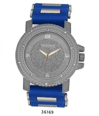 TRENDY FASHION Blue/Silver Bullet Band Silicon Strap , Hip-Hop Silver Case, Silver Dial BY FASHION DESTINATION