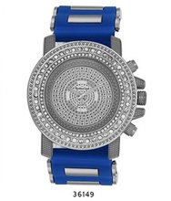 TRENDY FASHION Blue/Silver Bullet Band Silicon Strap , Hip-Hop Silver Case, Silver Dial BY FASHION DESTINATION