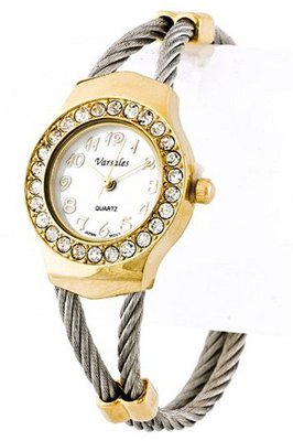 Trendy Fashion CRYSTAL CABLE CUFF WATCH By Fashion Destination