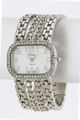 Trendy Fashion RECTANGLE CASE CHAIN WATCH By Fashion Destination